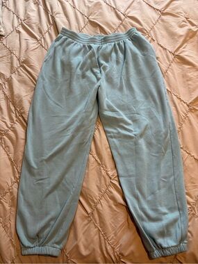 Jennifer Moore Pale Blue Fleece Jogger Pants